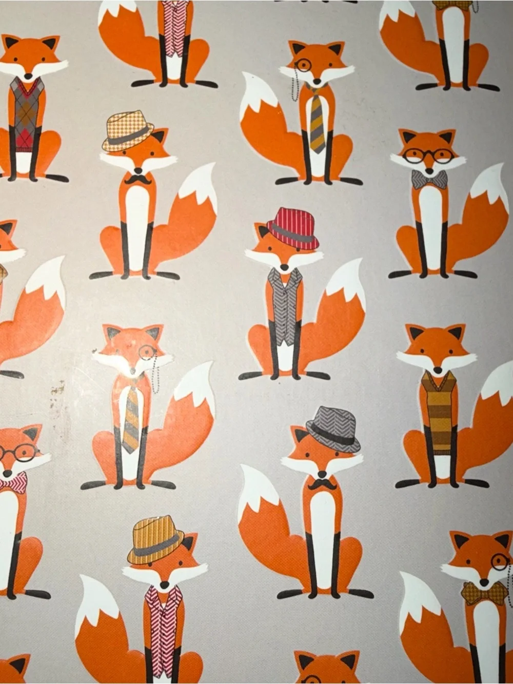 Fox Pattern hard cover Journal Peter pauper press notebook 8x6